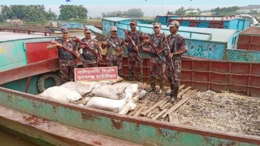 তাহিরপুর সীমান্তে বিপুল পরিমাণ ভারতীয় কয়লাসহ নৌকা আটক