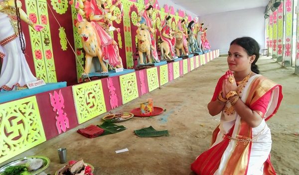 শ্রীমঙ্গলে দেবী দুর্গার শৈলপুত্রী রূপের পূজার মধ্যে দিয়ে আগাম দুর্গাপূজা শুরু