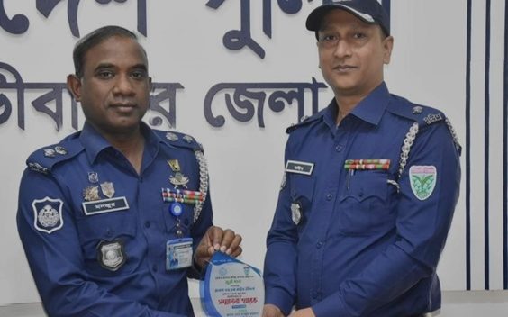ফেব্রুয়ারি মাসে মৌলভীবাজারের শ্রেষ্ঠ ওসি জুড়ীর মাইন উদ্দিন