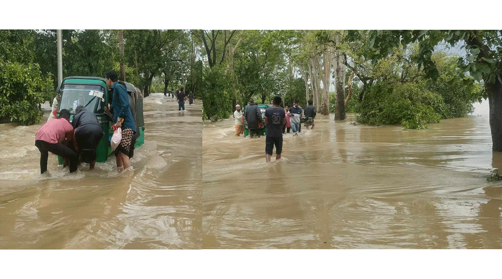 উজানের পাহাড়ি ঢলে গোয়াইনঘাট প্লাবিত