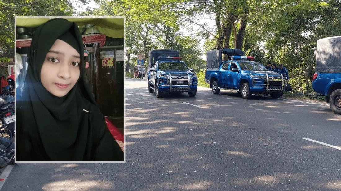 ভাঙ্গায় বাসচাপায় কলেজছাত্রীর মৃত্যু, সড়ক অবরোধ, যানবাহন ভাঙচুর