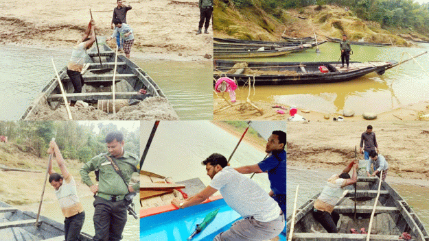 জৈন্তাপুরে ২ লক্ষ টাকার ইঞ্জিন নৌকা ধ্বংস